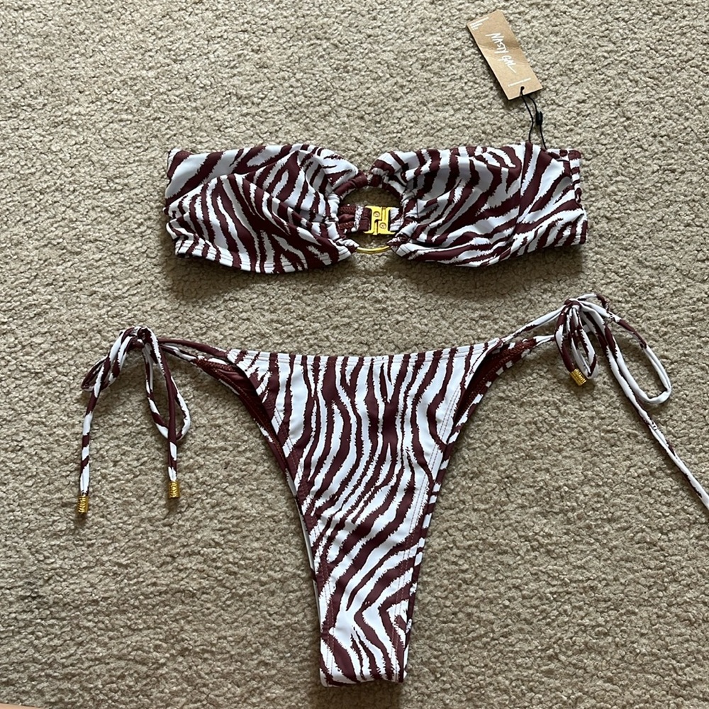 NWT NastyGal Brown Zebra Bikini